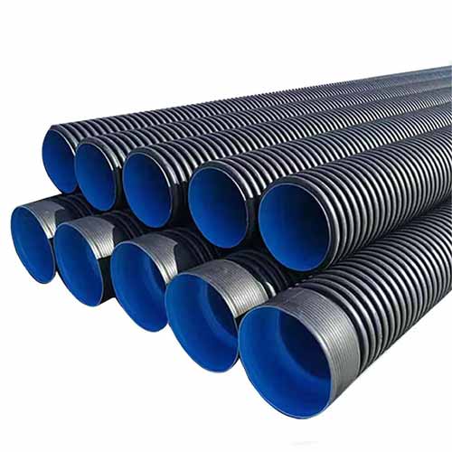 Double Wall Corrugated HDPE Drainage Pipe Black Plastic Perforations Irrigation Water Management