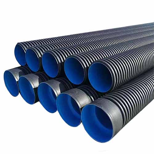 HDPE Double-wall Corrugated PE Pipes for Municipal Sewer System SN4 SN8 SN16 Plastic Culvert Pipe 18 Inch